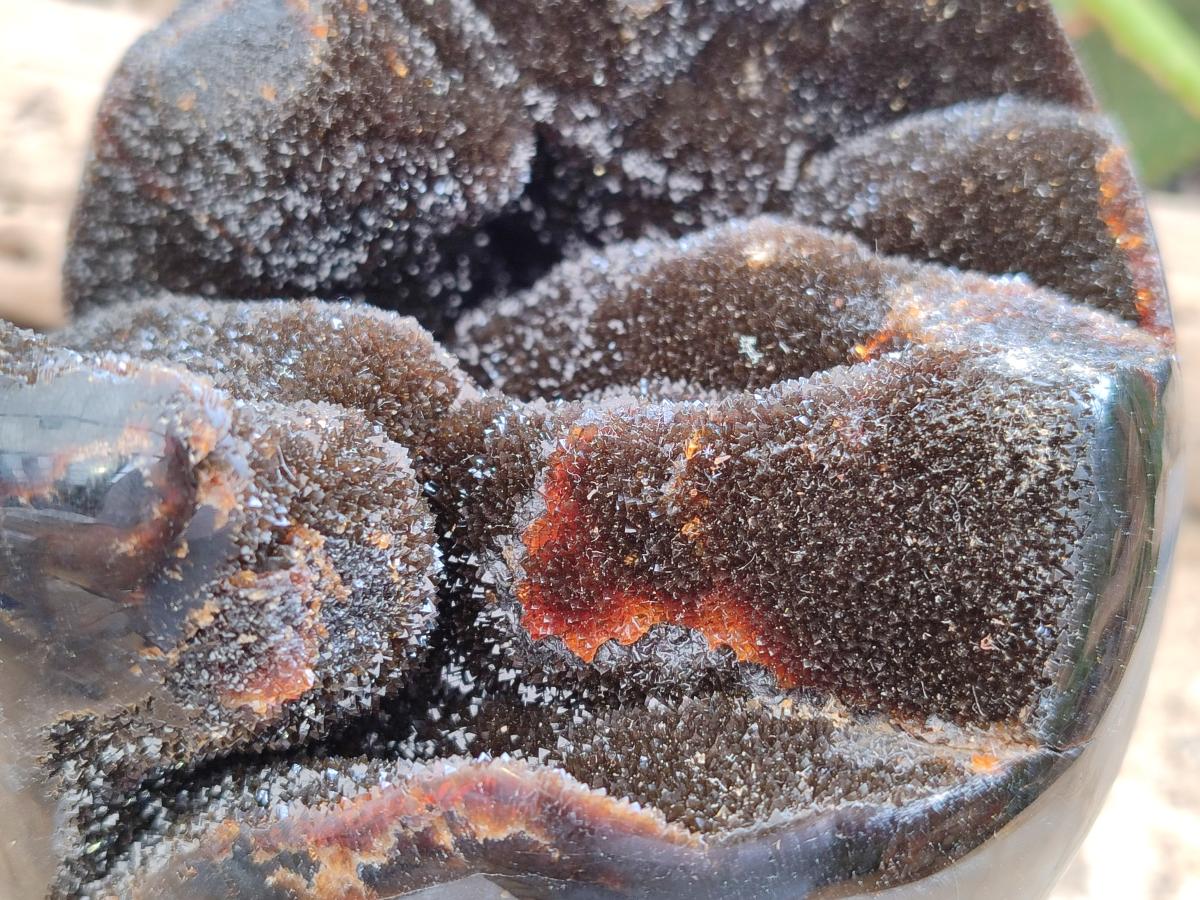 Polished Septerye Sauvage "Dragons Egg" Geode x 1 From Mahajanga, Madagascar