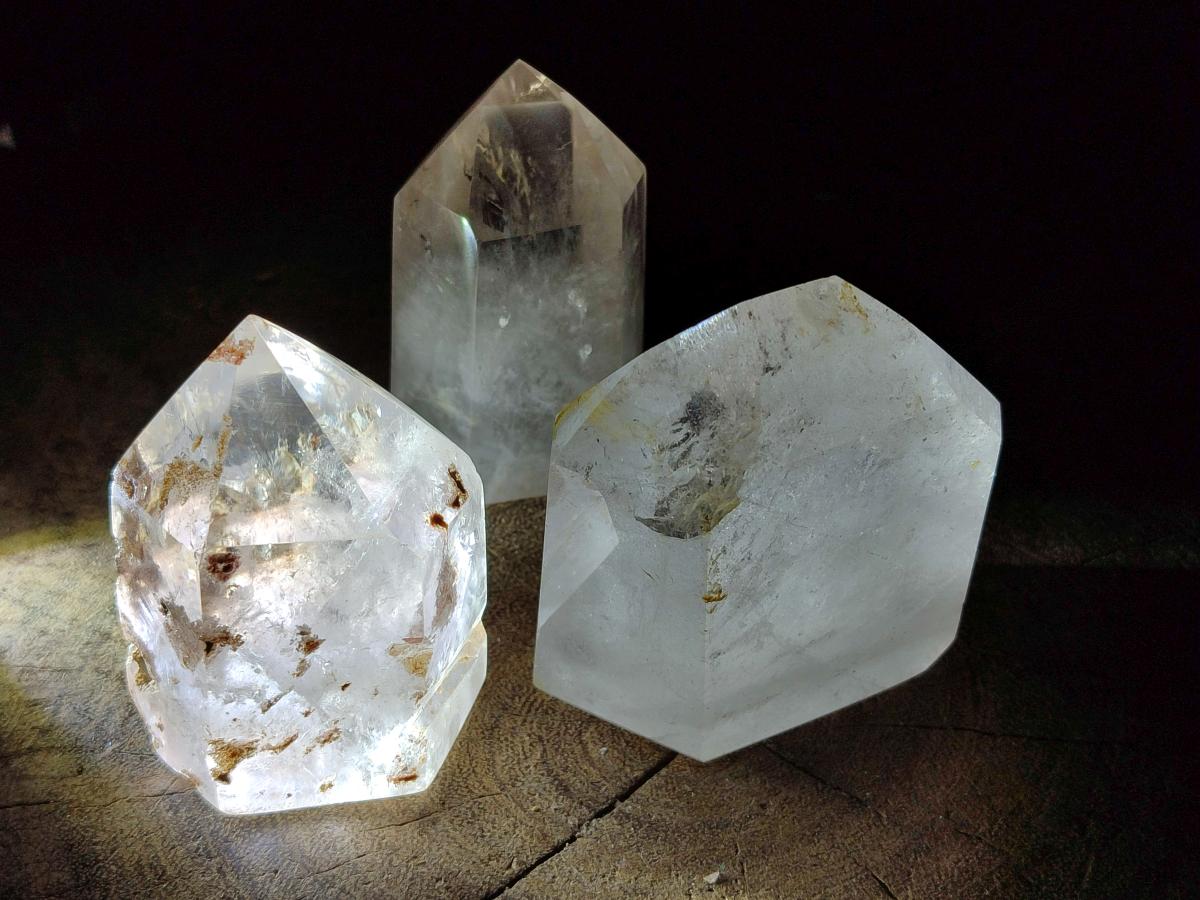 Polished Clear Quartz Crystals x 6 From Akansobe Madagascar