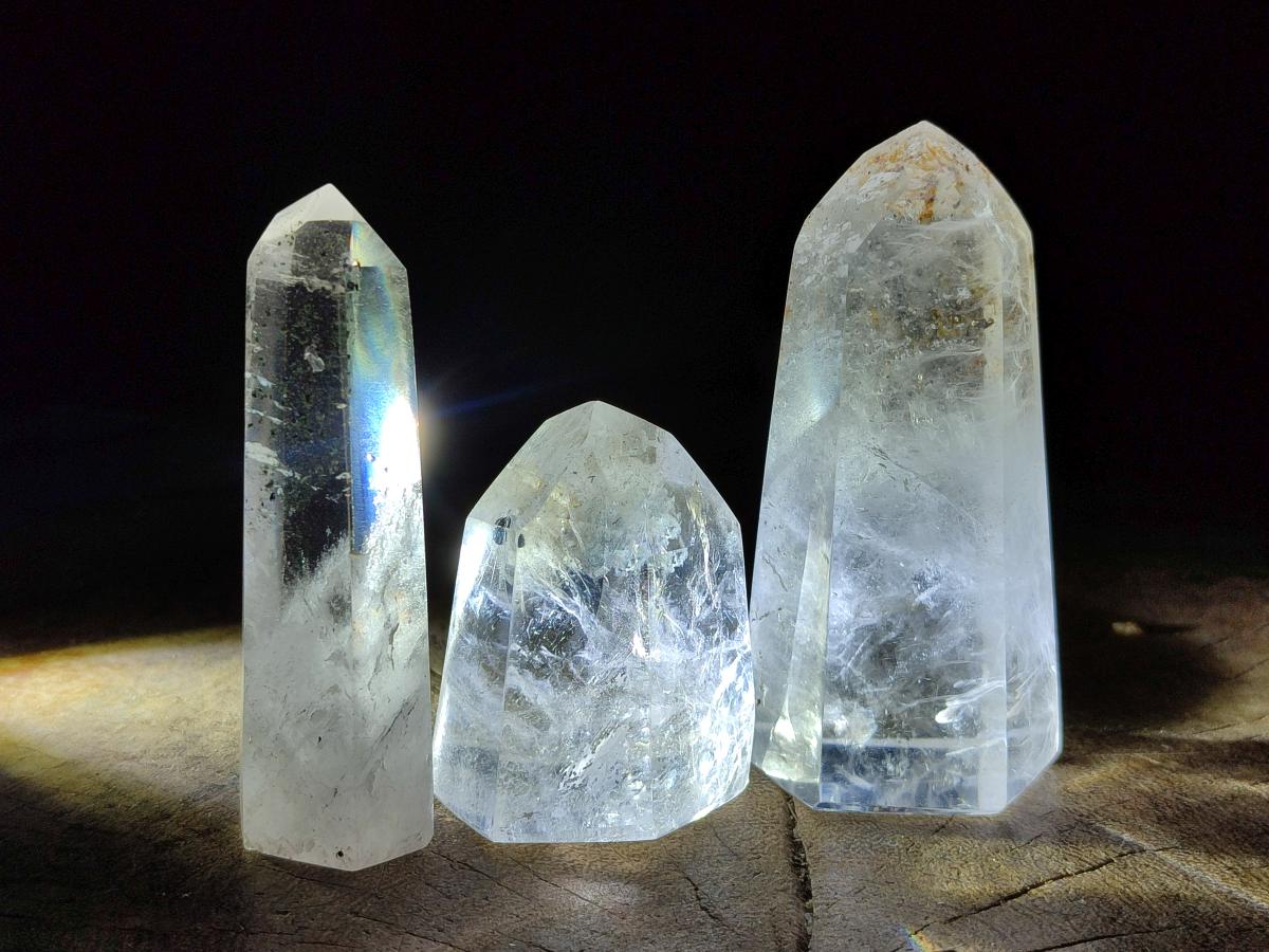 Polished Clear Quartz Crystals x 6 From Akansobe Madagascar