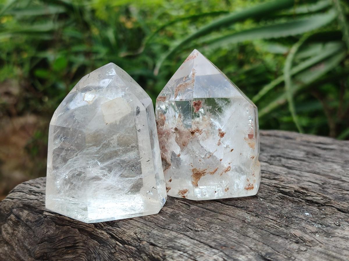 Polished Clear Quartz Crystals x 6 From Akansobe Madagascar