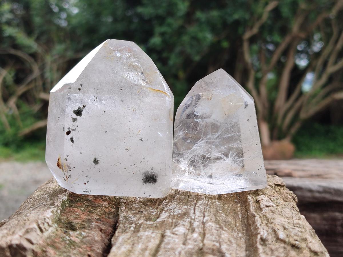 Polished Clear Quartz Crystals x 6 From Akansobe Madagascar