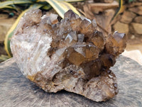 Natural Smokey Citrine Quartz Cluster with Phantoms x 1 From Luena, Congo