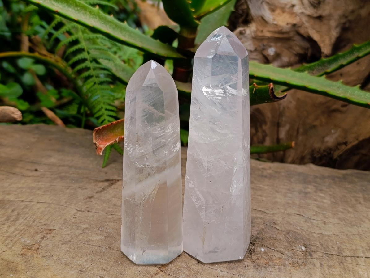 Polished Girasol Pearl Quartz Crystals x 6 From Ambatondrazaka, Madagascar