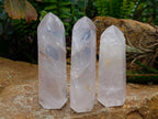 Polished Girasol Pearl Quartz Crystals x 6 From Ambatondrazaka, Madagascar