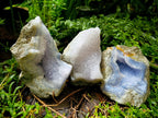 Natural Blue Lace Agate Geode Specimens x 3 From Nsanje, Malawi