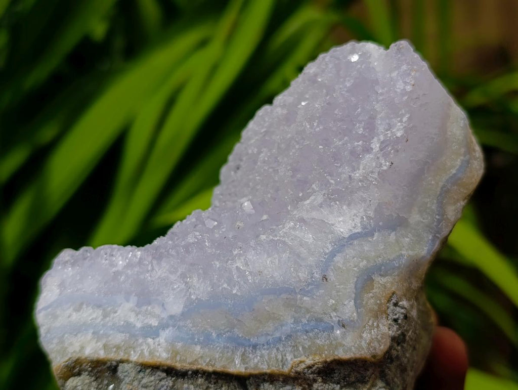 Natural Blue Lace Agate Geode Specimens x 3 From Nsanje, Malawi