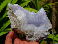 Natural Blue Lace Agate Geode Specimens x 3 From Nsanje, Malawi