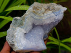 Natural Blue Lace Agate Geode Specimens x 3 From Nsanje, Malawi