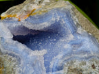 Natural Blue Lace Agate Geode Specimens x 3 From Nsanje, Malawi