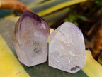 Polished Smokey Window Amethyst Crystals x 12 From Akansobe, Madagascar