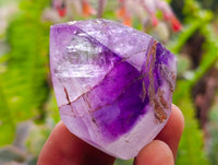 Polished Smokey Window Amethyst Crystals x 12 From Akansobe, Madagascar