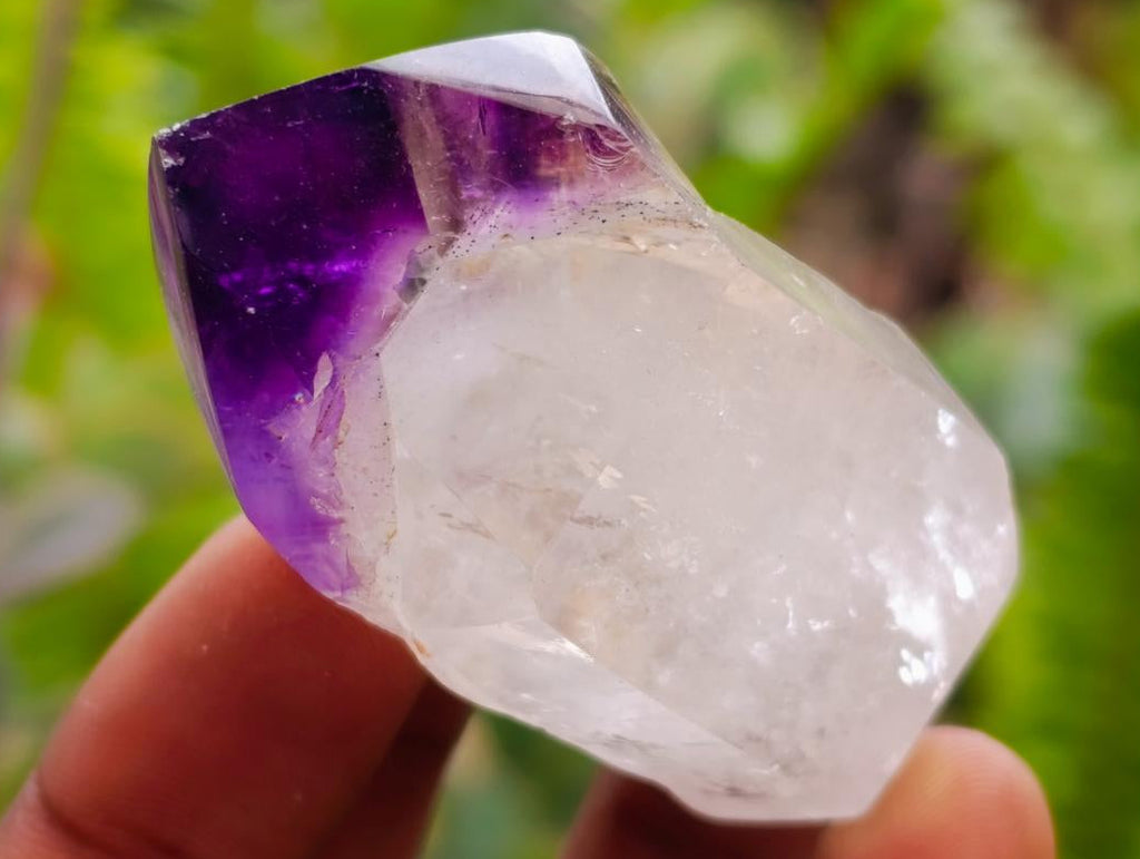 Polished Smokey Window Amethyst Crystals x 12 From Akansobe, Madagascar