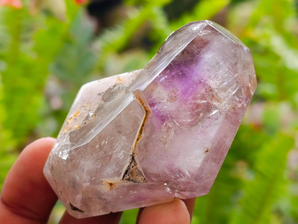 Polished Smokey Window Amethyst Crystals x 12 From Akansobe, Madagascar