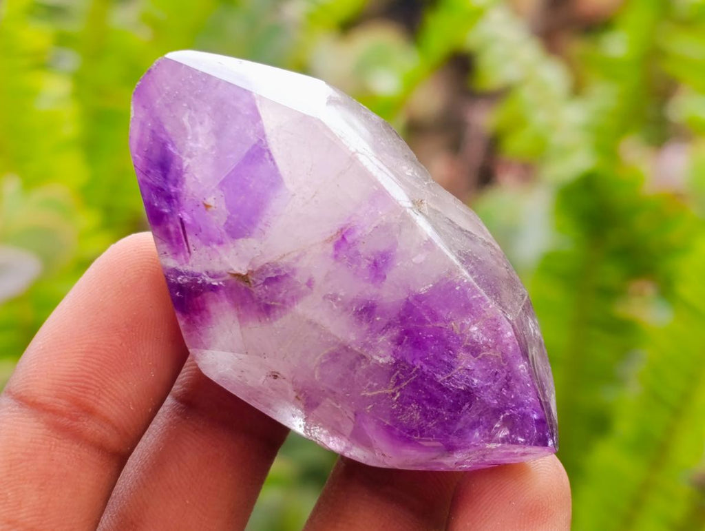 Polished Smokey Window Amethyst Crystals x 12 From Akansobe, Madagascar