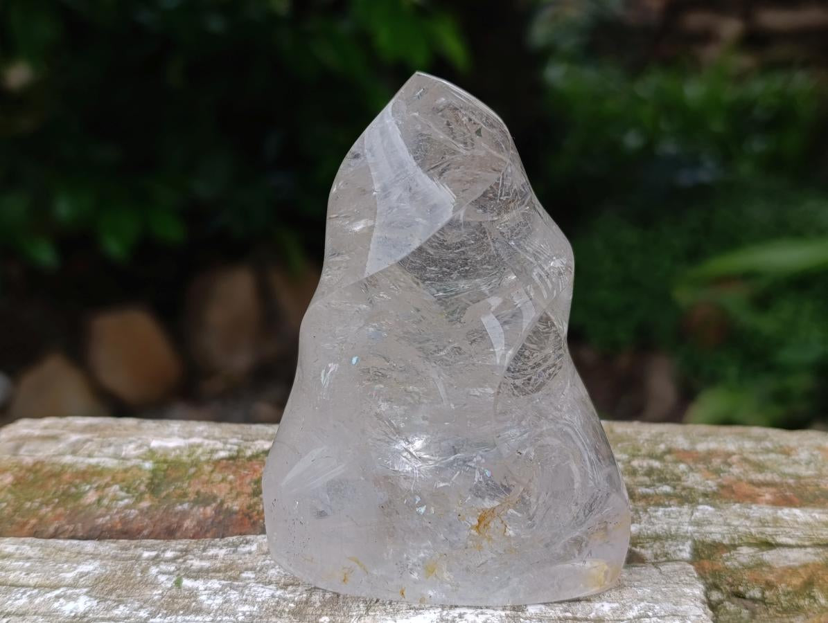 Polished Clear Quartz Crystal Flames x 2 From Madagascar