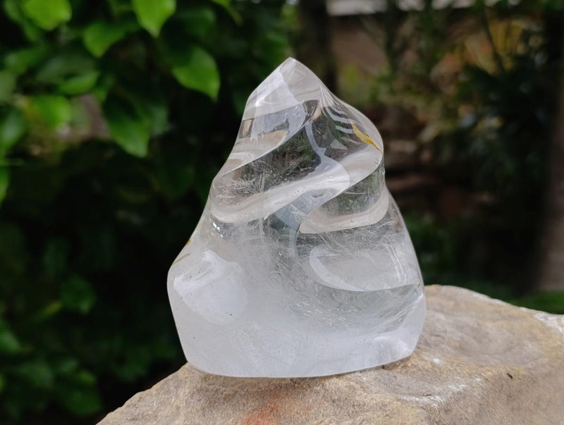 Polished Clear Quartz Crystal Flames x 2 From Madagascar - Toprock Gemstones and Minerals 