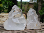 Polished Clear Quartz Crystal Flames x 2 From Madagascar