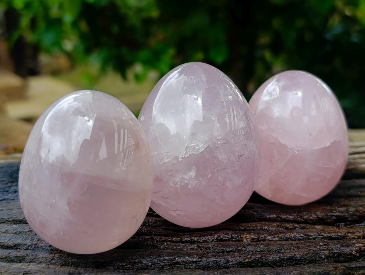 Polished Rose Quartz Eggs x 6 From Madagascar