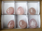 Polished Rose Quartz Eggs x 6 From Madagascar
