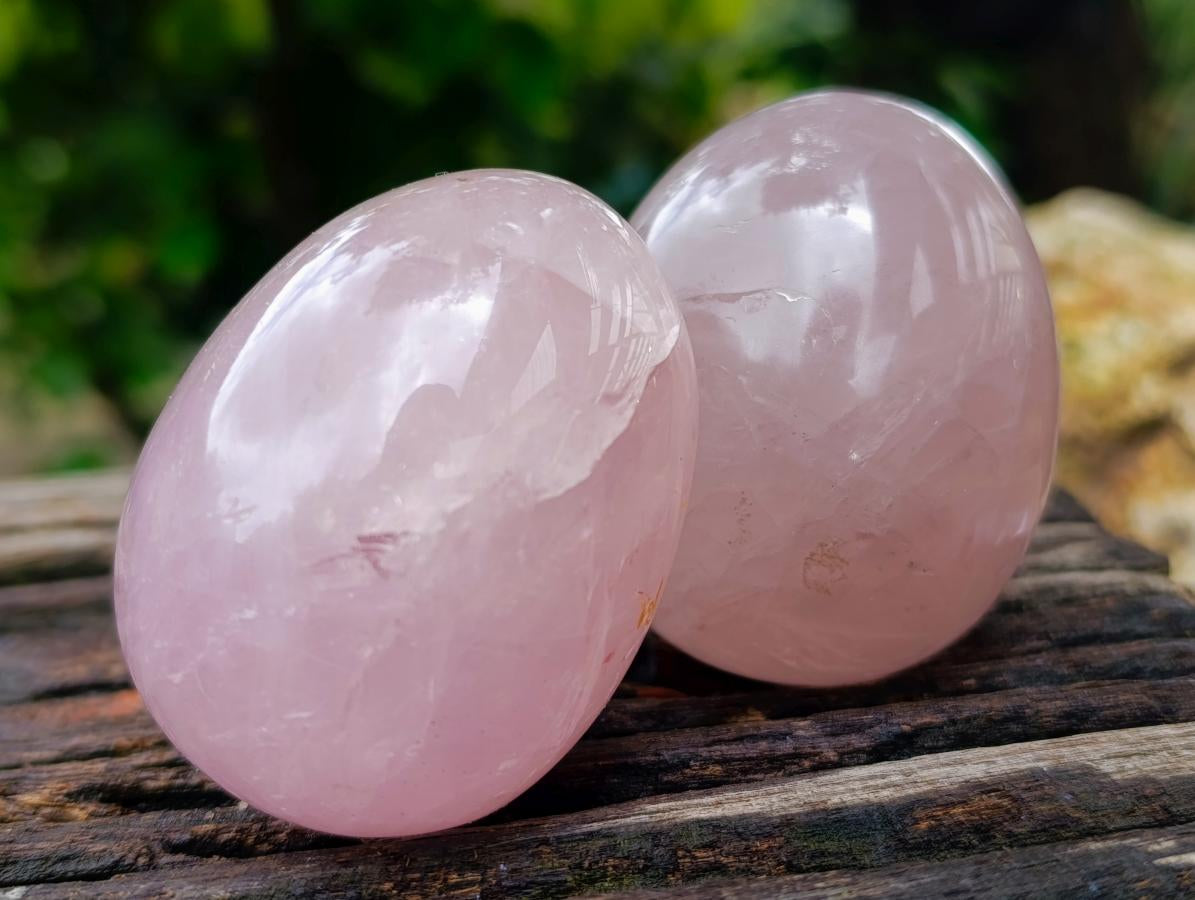 Polished Rose Quartz Eggs x 6 From Madagascar