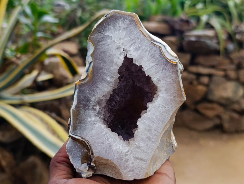 Polished Agate With Crystalline Geodes x 3 From Maintirano, Madagascar