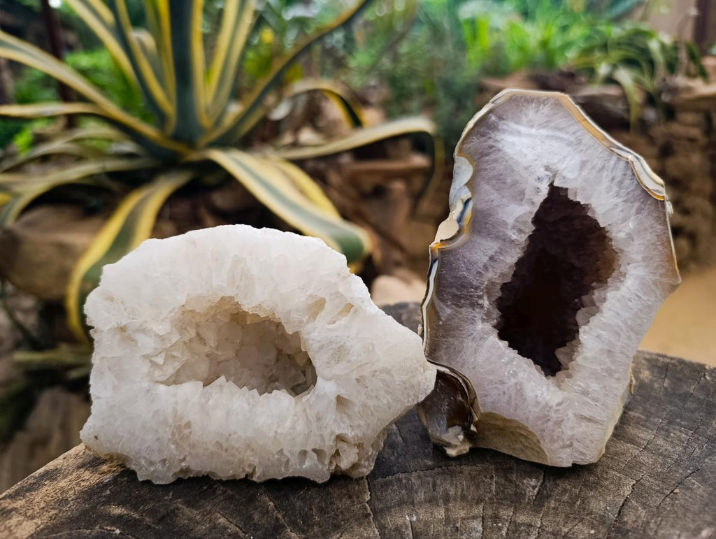 Polished Agate With Crystalline Geodes x 3 From Maintirano, Madagascar