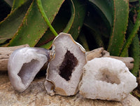Polished Agate With Crystalline Geodes x 3 From Maintirano, Madagascar