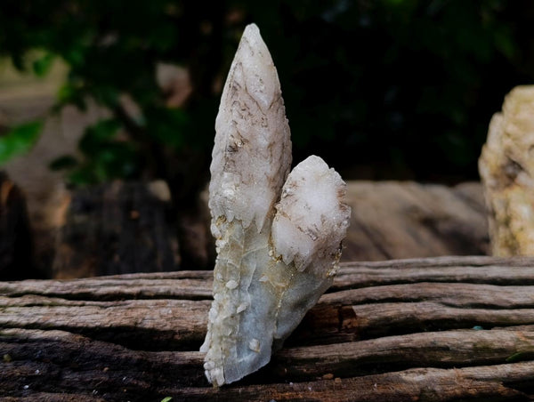 Natural Drusy Quartz Coated Spearhead Calcite Specimens x 12 From Albert's Mountain, Lesotho