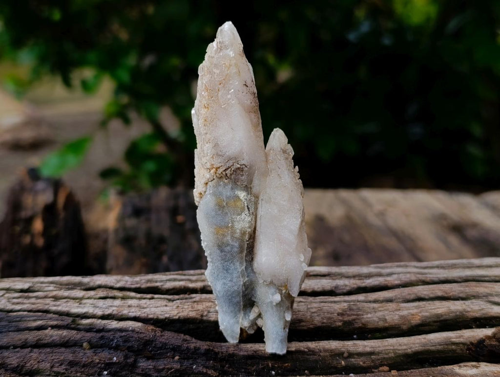 Natural Drusy Quartz Coated Spearhead Calcite Specimens x 12 From Albert's Mountain, Lesotho
