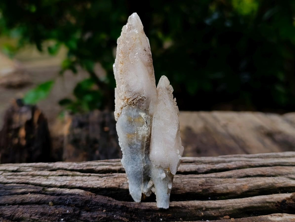 Natural Drusy Quartz Coated Spearhead Calcite Specimens x 12 From Albert's Mountain, Lesotho