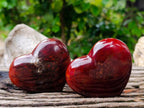 Polished Carnelian Agate Gemstone Hearts x 6 From Madagascar