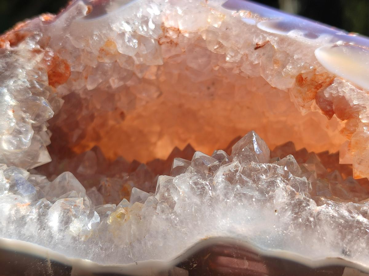 Polished Banded Agate with Crystalline Geode x 1 From Maintirano, Madagascar