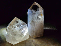Polished Smokey Window Quartz Crystals x 3 From Madagascar