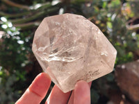 Polished Smokey Window Quartz Crystals x 3 From Madagascar