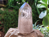 Polished Smokey Window Quartz Crystals x 3 From Madagascar