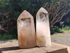 Polished Smokey Phantom Quartz Crystals x 2 From Madagascar
