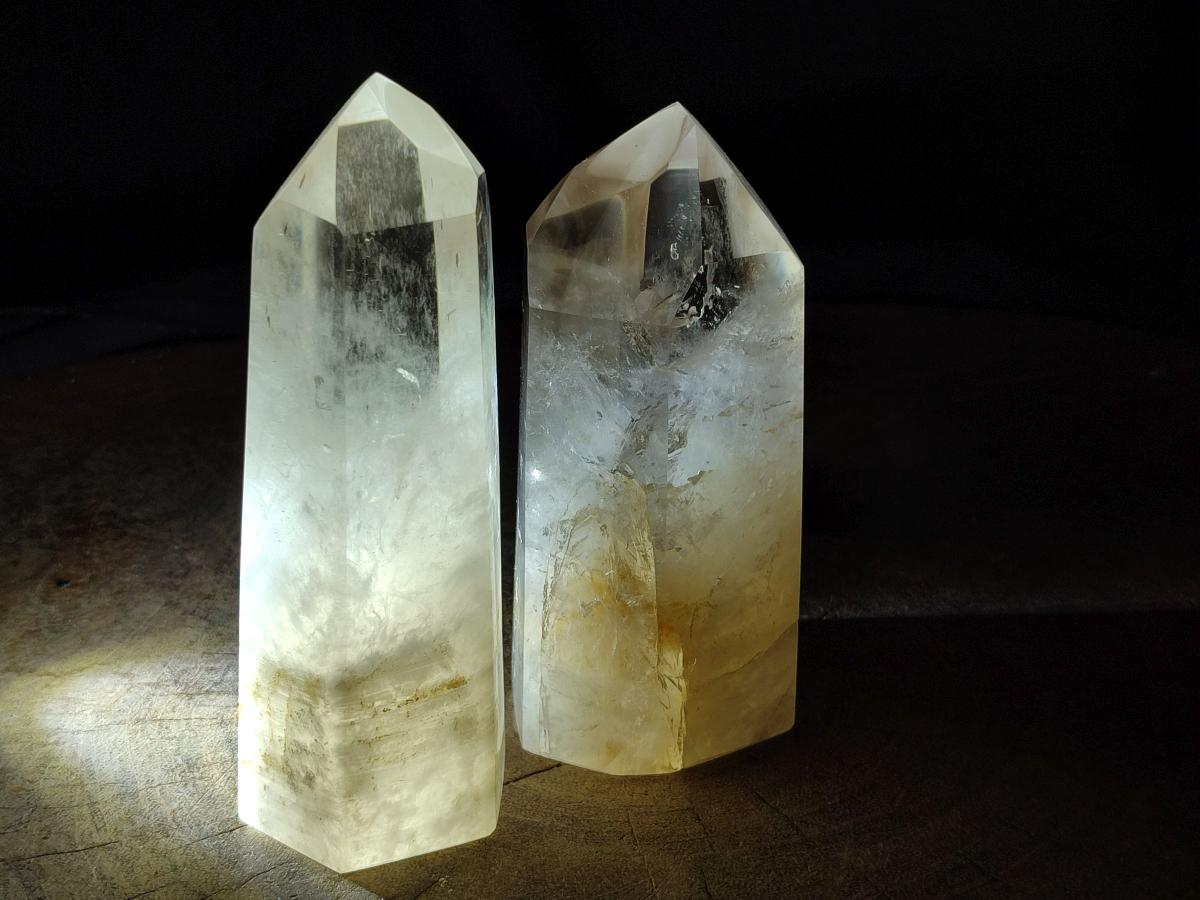 Polished Smokey Phantom Quartz Crystals x 2 From Madagascar