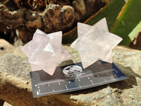 Hand Made Rose Quartz Merkabah x 6 From Madagascar