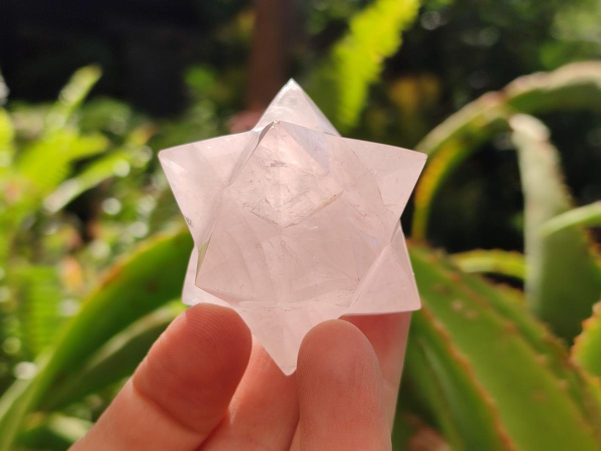 Hand Made Rose Quartz Merkabah x 6 From Madagascar