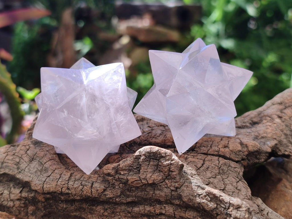 Hand Made Rose Quartz Merkabah x 6 From Madagascar
