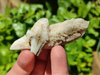 Natural Drusy Quartz Coated Spearhead Calcite Crystals x 20 From Albert's Mountain, Lesotho