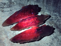 Natural Drusy Quartz Coated Spearhead Calcite Crystals x 20 From Albert's Mountain, Lesotho