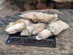 Natural Drusy Quartz Coated Spearhead Calcite Crystals x 20 From Albert's Mountain, Lesotho