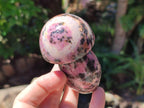 Polished Rhodonite Mushrooms x 6 From Ambindavato, Madagascar - Toprock Gemstones and Minerals 
