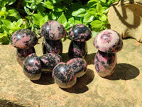 Polished Rhodonite Mushrooms x 6 From Ambindavato, Madagascar