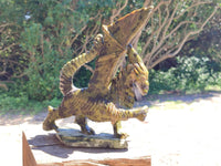 Hand Made Leopard Stone Welsh Dragon Carving x 1 From Zimbabwe