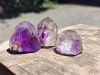 Polished Window Amethyst Crystals x 20 From Akansobe, Madagascar