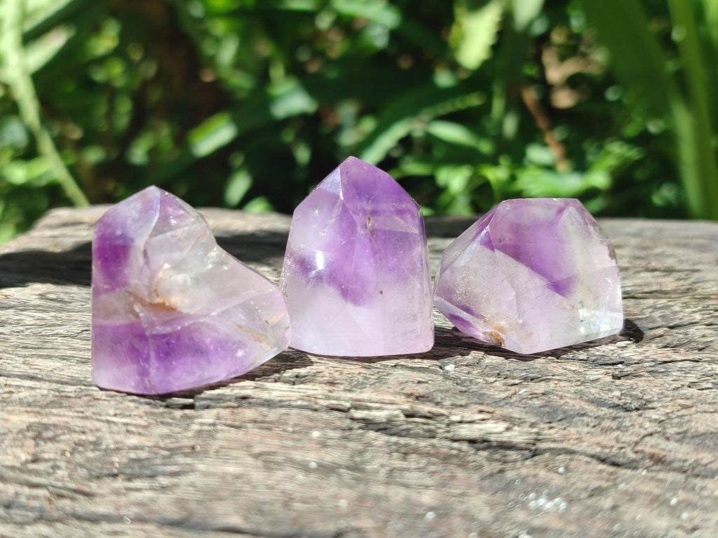 Polished Window Amethyst Crystals x 20 From Akansobe, Madagascar