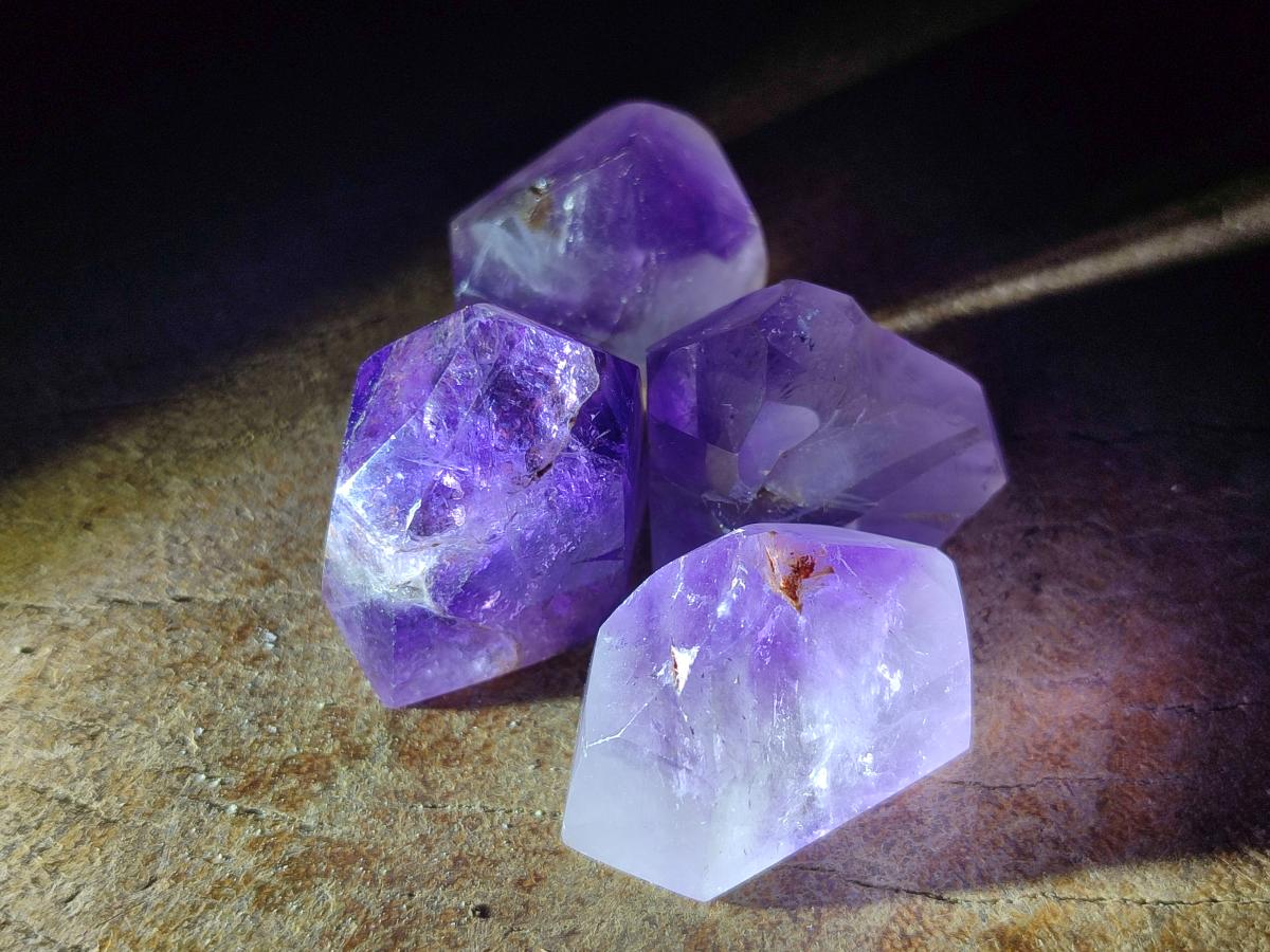 Polished Window Amethyst Crystals x 20 From Akansobe, Madagascar