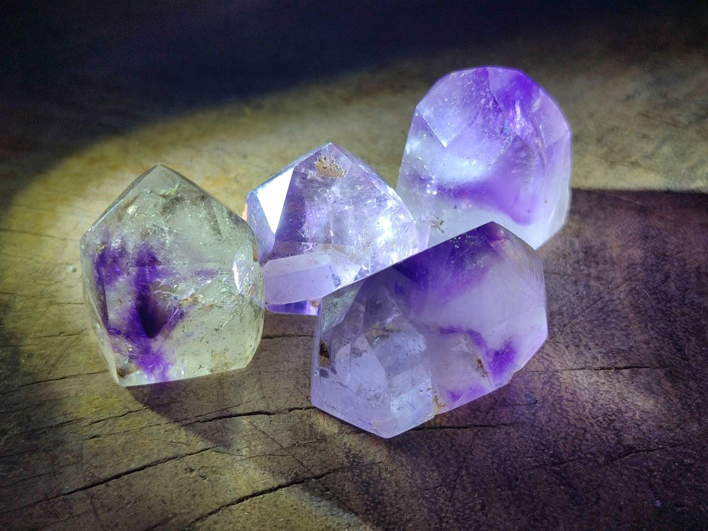 Polished Window Amethyst Crystals x 20 From Akansobe, Madagascar